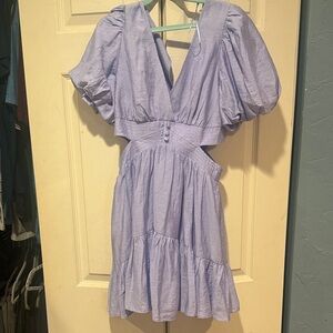 Mustard Seed Light Purple Puff Sleeve Mini Dress